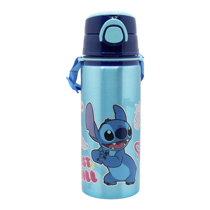 Stitch Aluminium Pop up Bottle with Strap 730ml