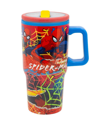 Marvel Spider-Man 640ml Insulated Travel Mug with Straw & Handle BPA Free