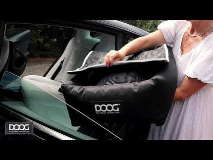 video of woman installing Dog Car Seat by DOOG in car