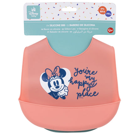 Minnie Mouse Silicone Bib for Toddlers