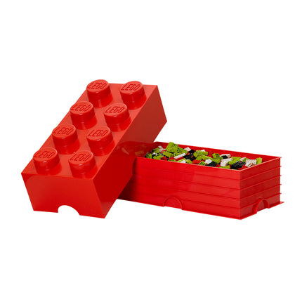 LEGO Storage Brick 8 Studs - Stackable Plastic Storage Box with Lid for Kids and Adults, Ideal Desk Organizer and Toy Box - 12.1L Capacity
