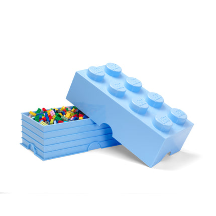 LEGO Storage Brick 8 Studs - Stackable Plastic Storage Box with Lid for Kids and Adults, Ideal Desk Organizer and Toy Box - 12.1L Capacity