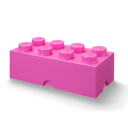 LEGO Storage Brick 8 Studs - Stackable Plastic Storage Box with Lid for Kids and Adults, Ideal Desk Organizer and Toy Box - 12.1L Capacity