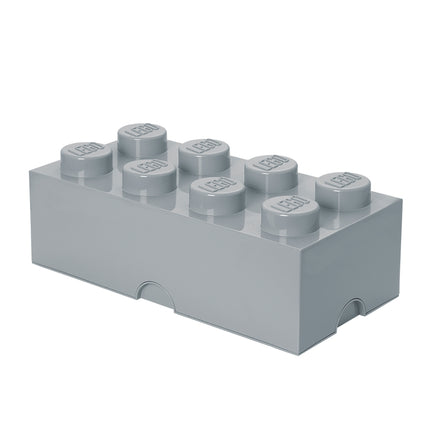 LEGO Storage Brick 8 Studs - Stackable Plastic Storage Box with Lid for Kids and Adults, Ideal Desk Organizer and Toy Box - 12.1L Capacity