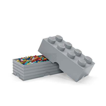 LEGO Storage Brick 8 Studs - Stackable Plastic Storage Box with Lid for Kids and Adults, Ideal Desk Organizer and Toy Box - 12.1L Capacity