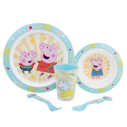 Peppa Pig Kids Dinner Set - Plate, Bowl, Cup & Cutlery