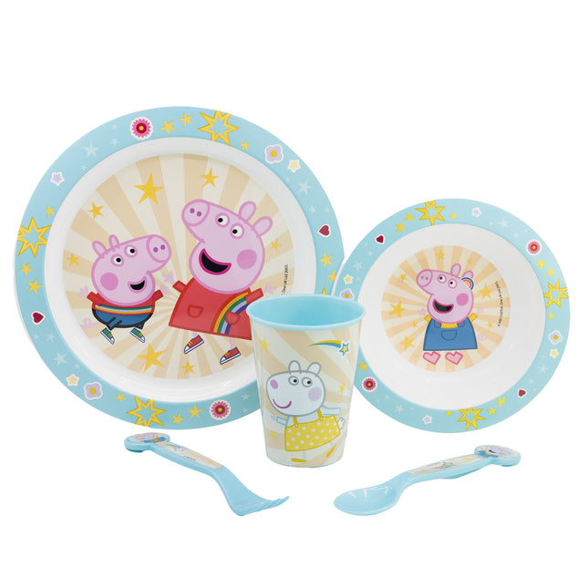 Peppa Pig Kids Dinner Set - Plate, Bowl, Cup & Cutlery