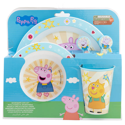 Peppa Pig Kids Dinner Set - Plate, Bowl, Cup & Cutlery