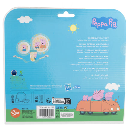 Peppa Pig Kids Dinner Set - Plate, Bowl, Cup & Cutlery