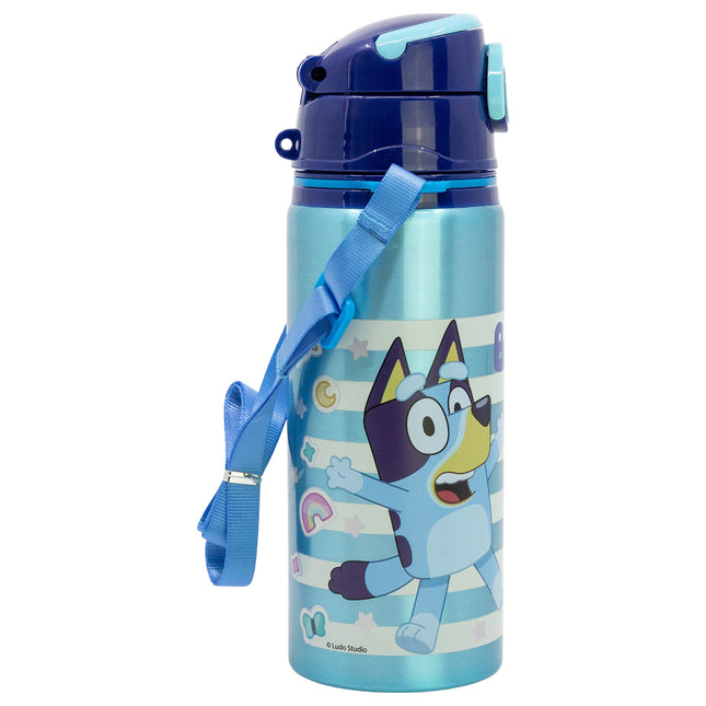 Bluey Aluminium Pop Up Water Bottle with strap 730ml