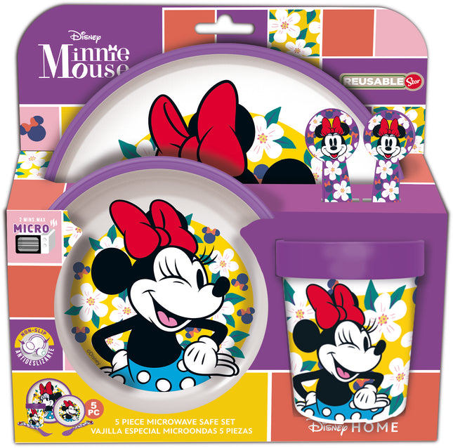 Minnie Mouse 5 Piece Non Slip Plate Set for kids