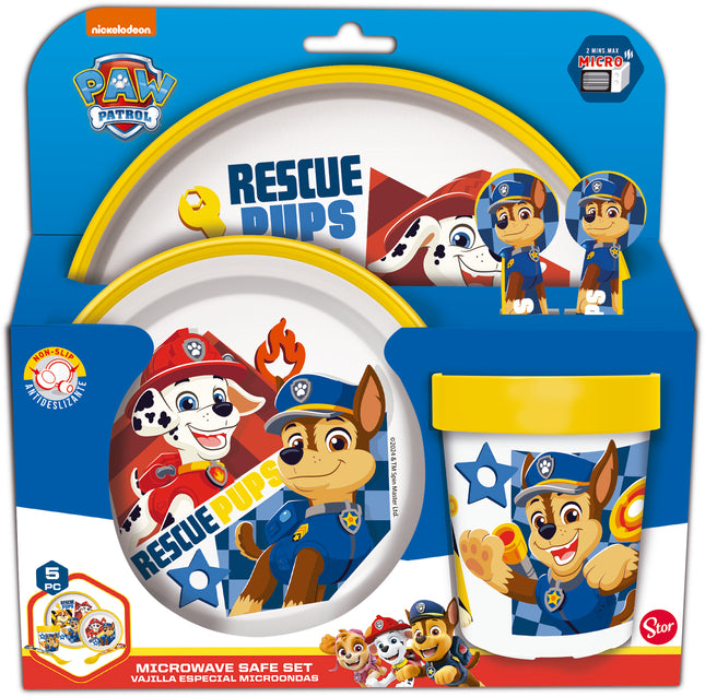 Paw Patrol Non Slip 5 Piece Dinner Set for kids