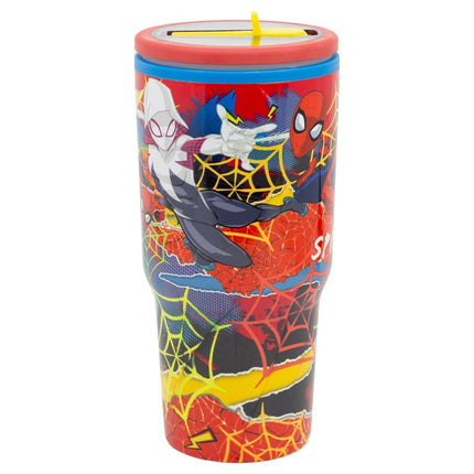 Marvel Spider-Man 640ml Insulated Travel Mug with Straw & Handle BPA Free