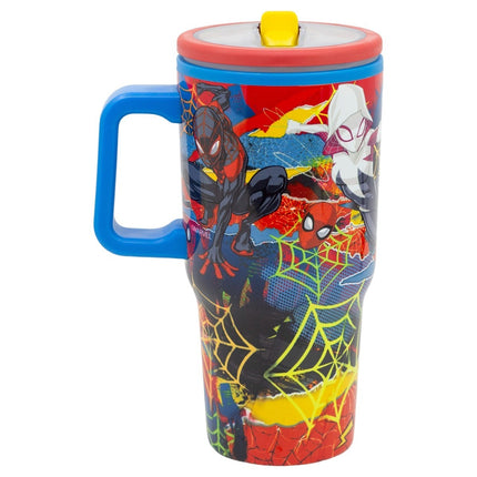 Marvel Spider-Man 640ml Insulated Travel Mug with Straw & Handle BPA Free