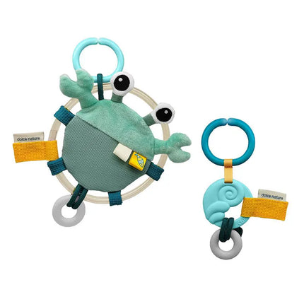 Dolce Toys Ocean Activity Pendant and Teething Ring Crab Shelly