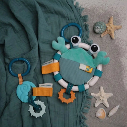Dolce Toys Ocean Activity Pendant and Teething Ring Crab Shelly