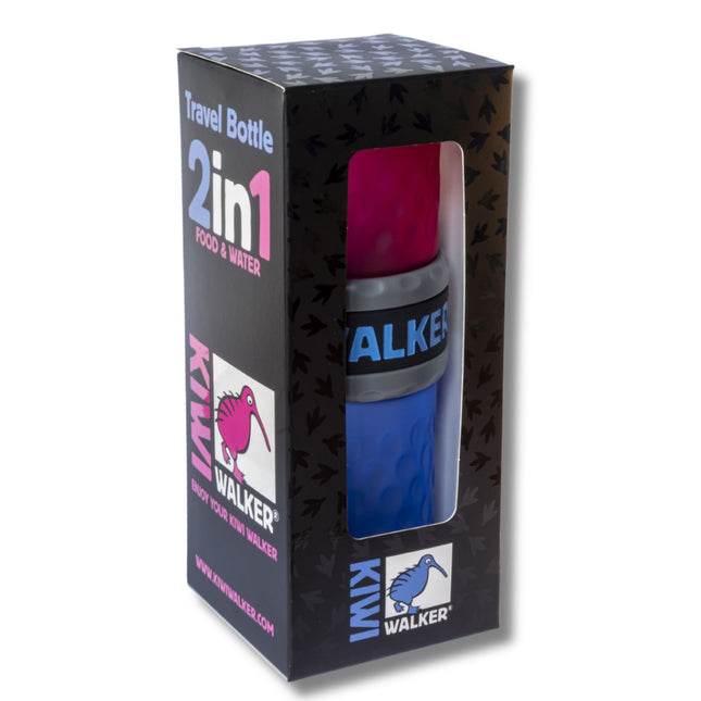 Kiwi Walker - Dog Travel Bottle 2 in 1 Pink/Blue