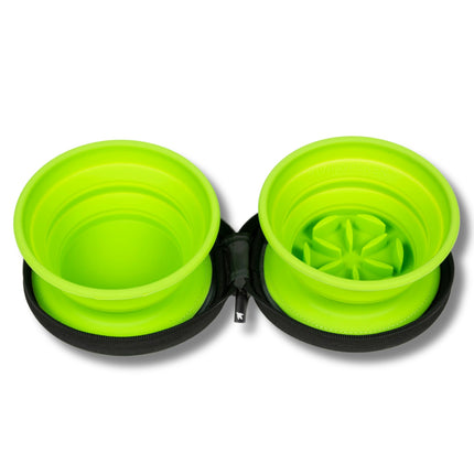 Dog Double Travel Bowl - Slowfeeder - KIWI Walker