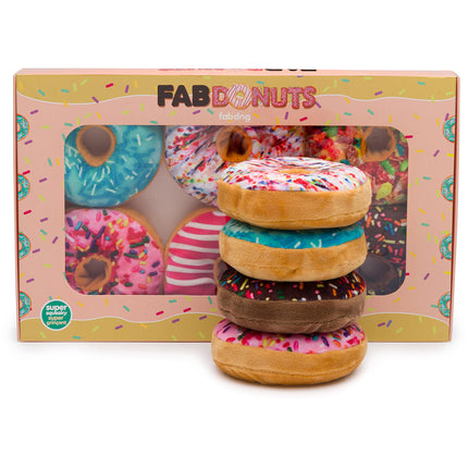 fabdog Box of 6 Doughnuts Squeaky Toys for Dogs