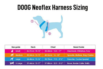DOOG Harness Size Chart